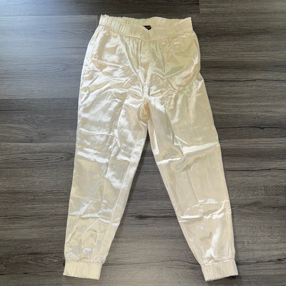 Zara Metallic Cream Joggers